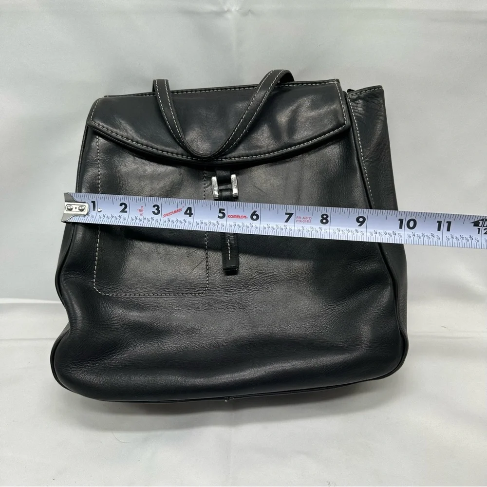 Donald J Pliner vintage black leather backpack clutch